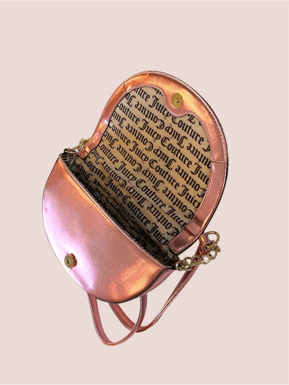 Juicy Couture Metallic Rose Gold Quilted Crossbody Bag - Picture 8 of 9